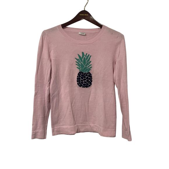 J.Crew Pink Pineapple Sweater, Size Small, KB445 - Picture 2 of 5